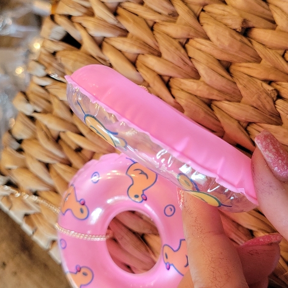💥LAST PAIR💥Pool Party Fun Rubber Duck Inflated Hoop Dangle Earrings - Picture 4 of 6